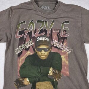 Eazy-E Express Yourself Graphic T-Shirt Compton Rap Tee Brown Size Medium